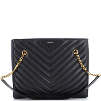 Saint Laurent Tribeca Shopping Tote Matelasse Chevron Leather Medium