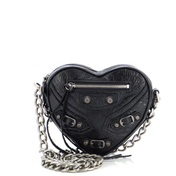 Balenciaga Le Cagole Heart Chain Bag Leather Mini