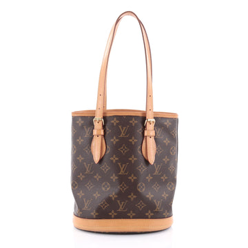 Louis Vuitton Petit Bucket Bag Monogram Canvas Brown
