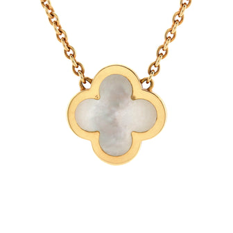 Van Cleef & Arpels Pure Alhambra Pendant Necklace 18K Yellow Gold and Mother of Pearl