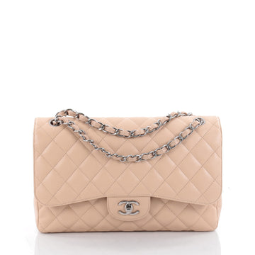 Chanel Classic Double Flap Bag Quilted Caviar Jumbo Neutral 2299801