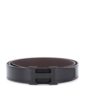Hermes Constance Reversible Belt Leather with So Black Matte Hardware Medium