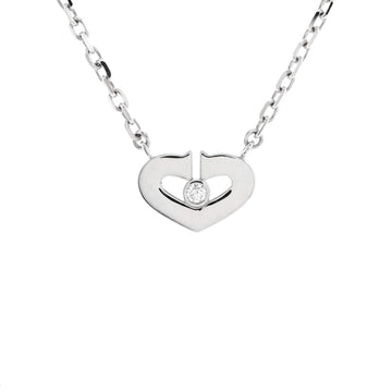 Cartier C Heart de Cartier Pendant Necklace 18K White Gold with Diamond XS