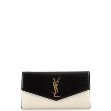 Saint Laurent Uptown Flap Wallet Leather Long