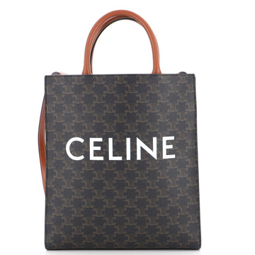Celine Vertical Cabas Tote Triomphe Coated Canvas Small