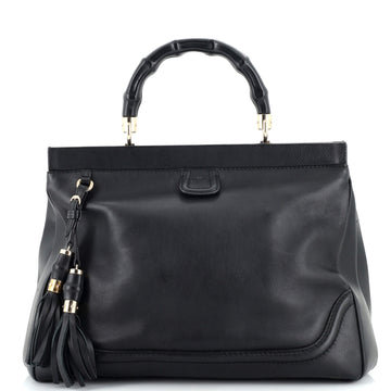 Gucci Bold Bamboo Top Handle Bag Leather