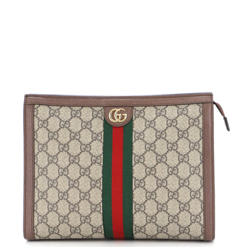 Gucci Ophidia Pouch GG Coated Canvas Medium