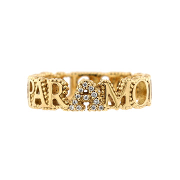Gucci L'Aveugle Par Amour Ring 18K Yellow Gold with Diamonds
