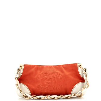 Chanel Vintage Olsen CC Chain Shoulder Bag Canvas and Leather