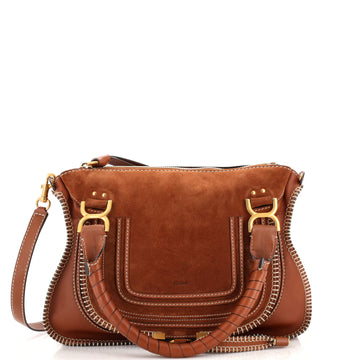 Chloe Marcie Satchel Leather and Suede Medium