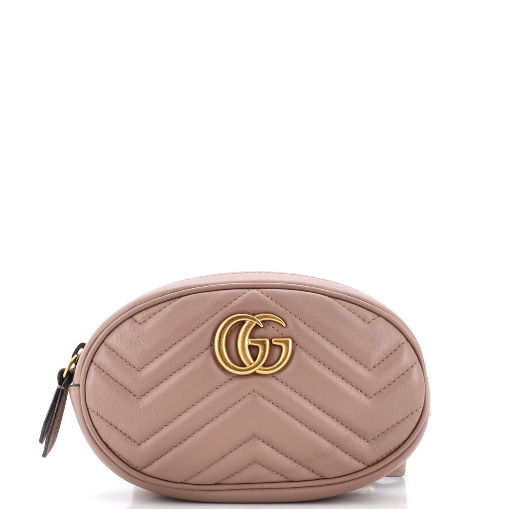 GG Marmont Leather Belt Bag in Pink - Gucci