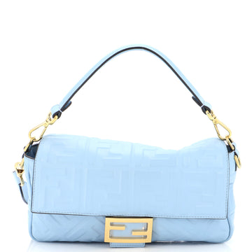 Fendi Baguette NM Bag Zucca Embossed Leather Medium