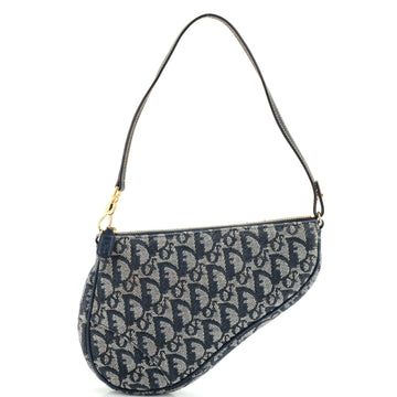 Christian Dior Vintage Saddle Bag Diorissimo Canvas Mini