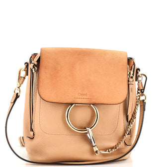 Chloe Faye Backpack Leather and Suede Small