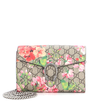 Gucci Dionysus Chain Wallet Blooms Print GG Coated Canvas Small