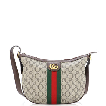 Gucci Ophidia Half Moon Hobo GG Coated Canvas Small
