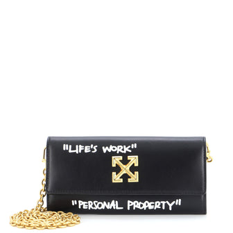 Off White Jitney Wallet on Chain Printed Leather