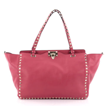 Valentino Rockstud Tote Soft Leather Medium Pink 2302801