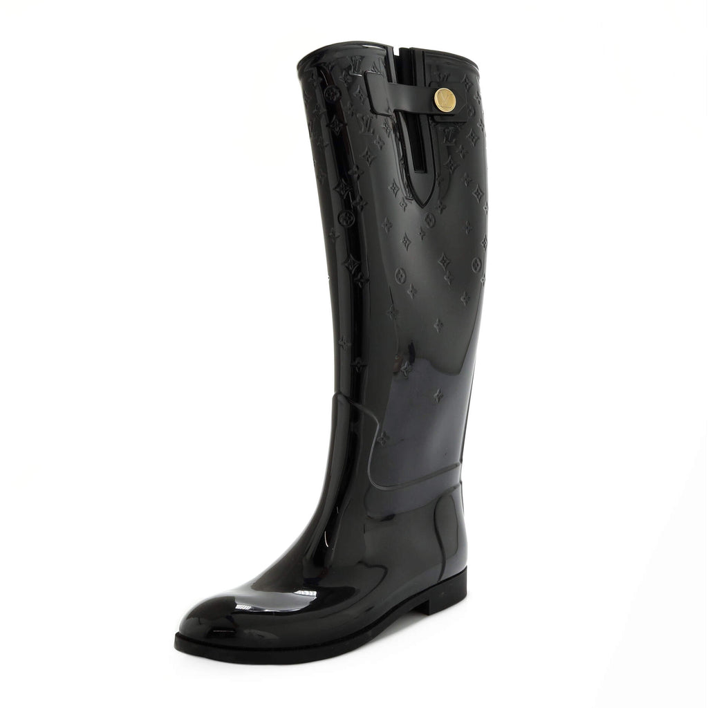 Louis Vuitton Women's Rain Boots Monogram Rubber Black 2303181