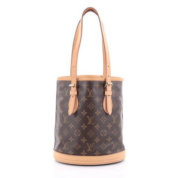 Louis Vuitton Petit Bucket Bag Monogram Canvas Brown