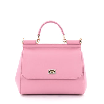 Dolce & Gabbana Miss Sicily Handbag Leather Medium Pink 2303301