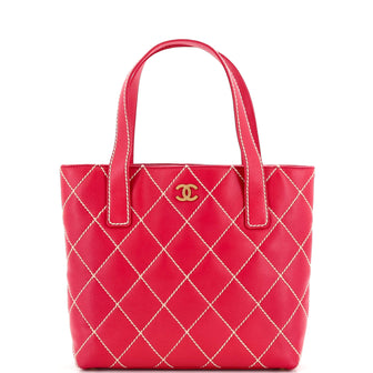Chanel Surpique Tote Quilted Leather Small