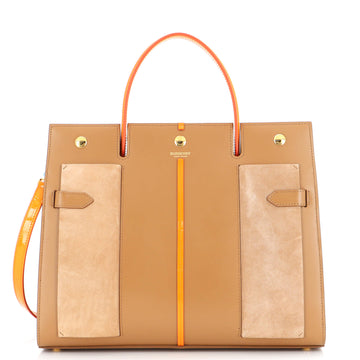 Burberry Title Top Handle Bag Leather Medium