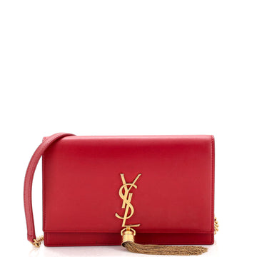 Saint Laurent Classic Monogram Tassel Chain Wallet Leather