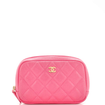 Chanel Curvy Cosmetic Pouch Quilted Caviar Small