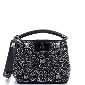 Valentino Garavani Roman Stud Top Handle Bag Embellished Suede Mini