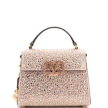 Valentino Garavani VSling Top Handle Bag Crystal Embellished Leather Mini