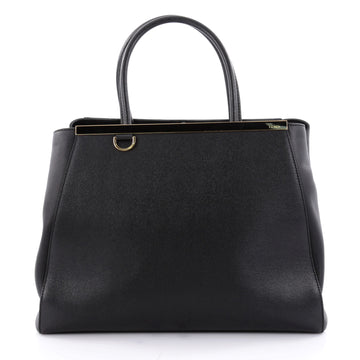 Fendi 2Jours Handbag Leather Medium Black 2304204