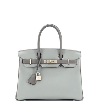 Hermes Birkin Handbag Bicolor Togo with Brushed Palladium Hardware 30 Gray  2304411