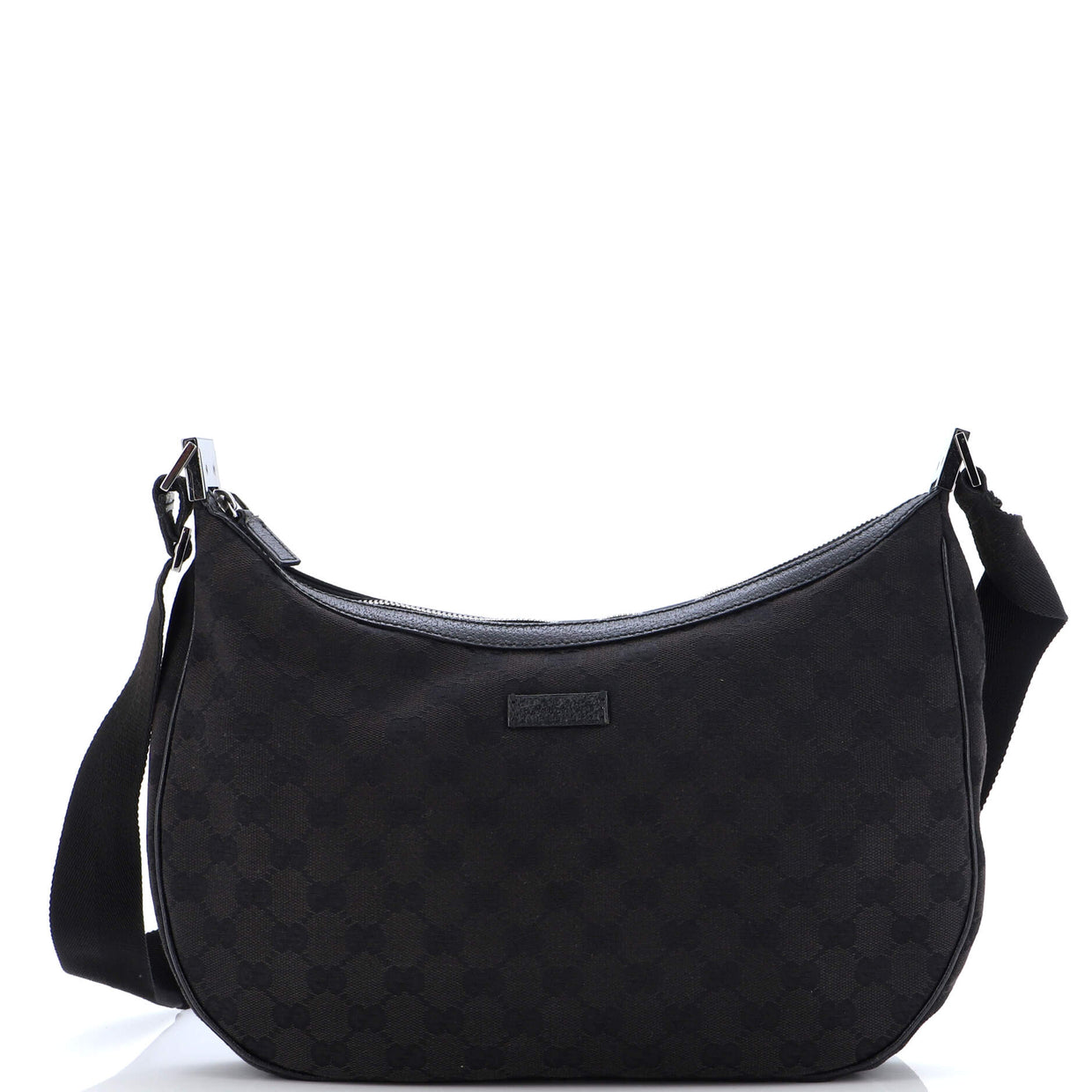 Gucci Saddle Zip Messenger Bag GG Canvas Medium Black 230474115