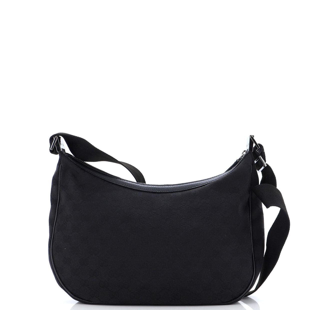 Gucci Saddle Zip Messenger Bag GG Canvas Medium Black 230474115