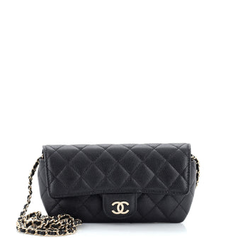 Chanel Classic Sunglasses Case with Chain Quilted Caviar Black 230474146