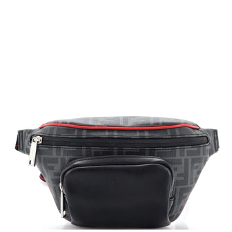 Fendi Front Pocket Waist Bag Zucca Coated Canvas and Leather