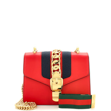 Gucci Sylvie Chain Shoulder Bag Leather Mini
