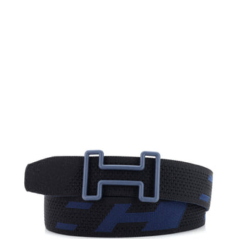 Hermes Tonight Reversible Belt Printed Nylon Wide