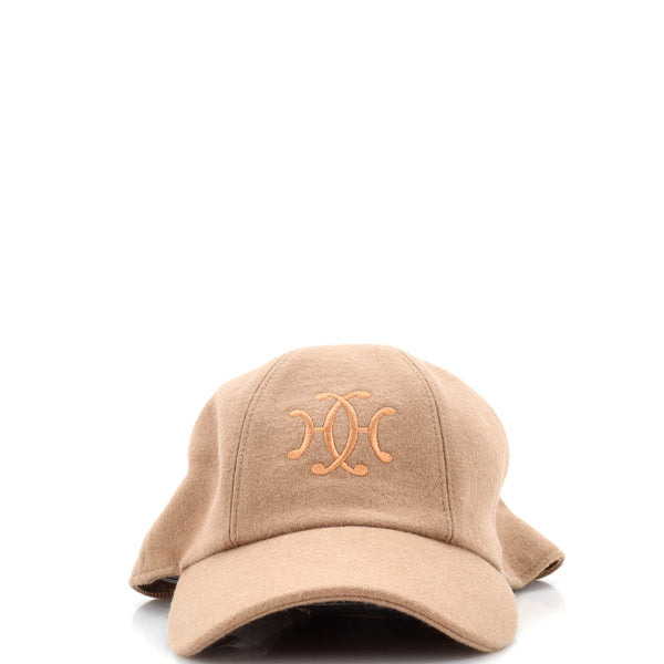 HERMES キャップ　61 ベージュ Hermes Serena Hlift Cap Embroidered Cashmere 230474
