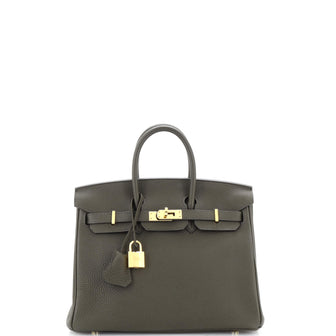 Hermes Birkin Handbag Green Togo with Gold Hardware 25