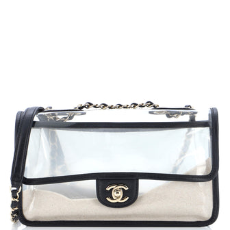 Chanel Sand By The Sea Flap Bag PVC with Lambskin Medium Clear 23048435