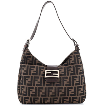 Fendi Vintage Pocket Shoulder Bag Zucca Canvas Medium