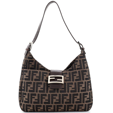 Fendi Vintage Pocket Shoulder Bag Zucca Canvas Medium