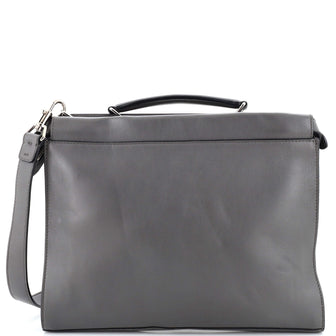 Fendi Peekaboo Fit Bag Leather with Zucca Embossed Leather Regular