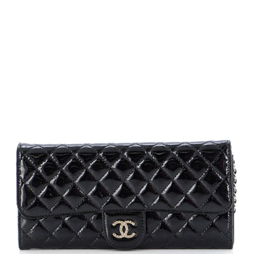 Chanel Brilliant Wallet on Chain Clutch Quilted Patent East West