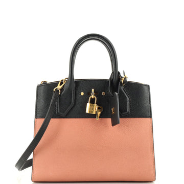 Louis Vuitton City Steamer Handbag Leather PM