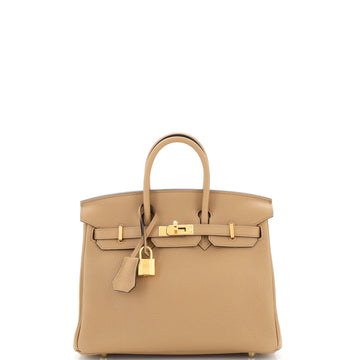 Hermes Birkin Handbag Brown Togo with Gold Hardware 25