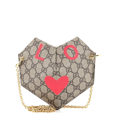 Gucci Valentine's Day Heart Bag Printed GG Coated Canvas Small
