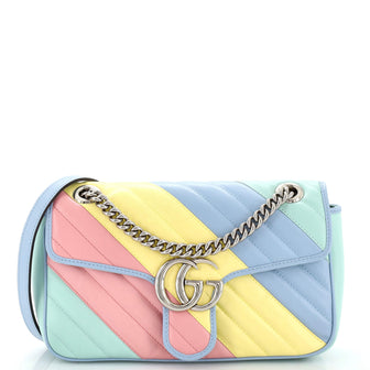 Gucci GG Marmont Flap Bag Diagonal Quilted Leather Small